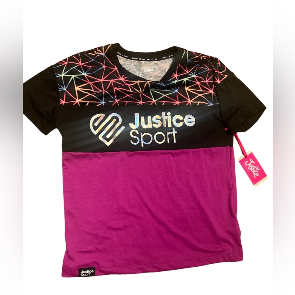 NWT! Girls Justice sport block tee Size 14/16!